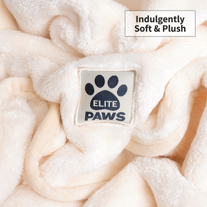 Elite Paws Luxury Dog Blanket - Incredibly Soft plush cream blanket