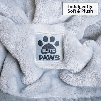 Elite Paws Luxury Dog Blanket - Incredibly Soft plush grey blanket