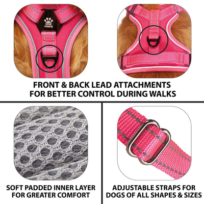 A series of functions being explained for The Elite Paws Dog Harness