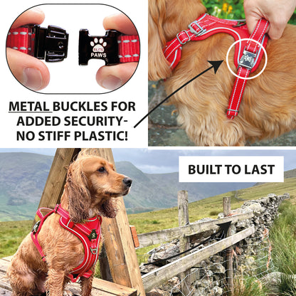 A series of functions being explained for The Elite Paws Dog Harness